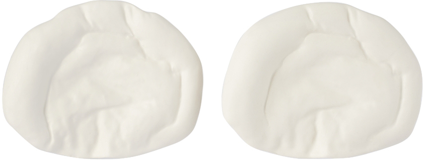 Completedworks White Ceramic Coaster Set In Matte White