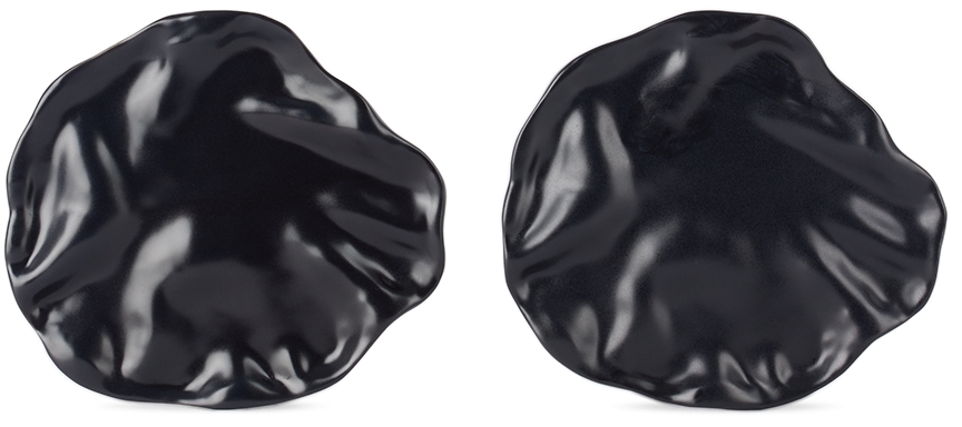 Completedworks Black 'the Perfect Plate To Confound An In-law' Plate Set In Matte Black
