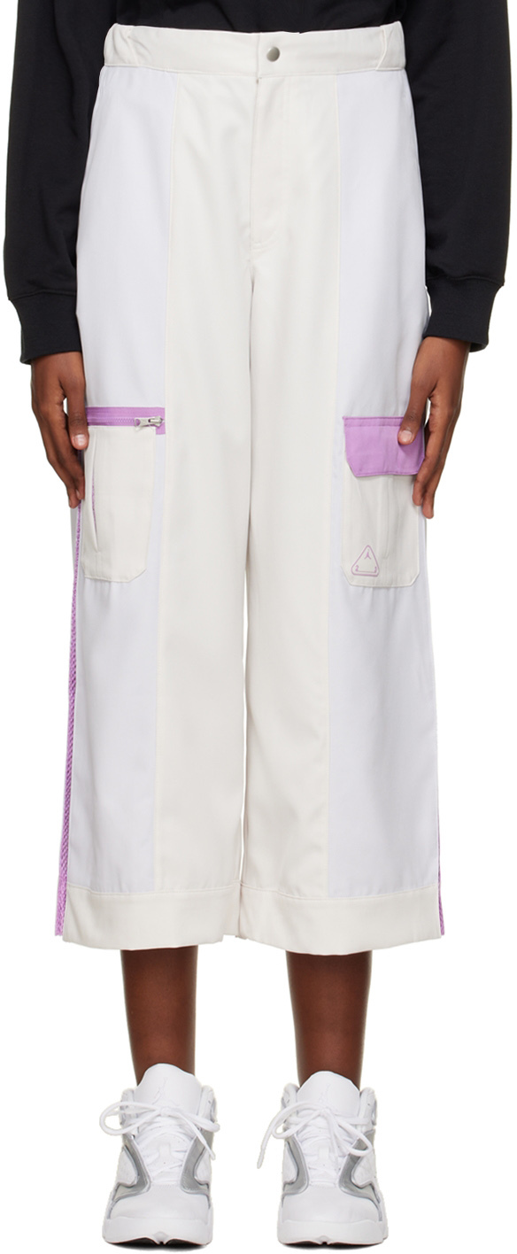 White & Purple Utility Trousers