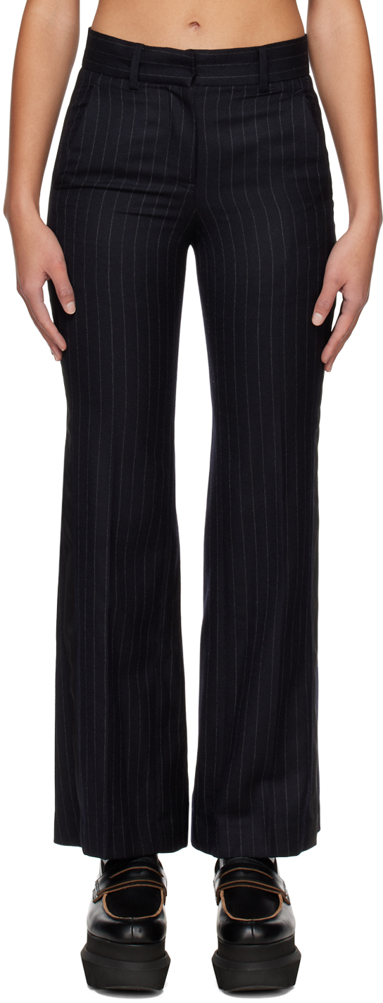 Navy Chalk Stripe Trousers