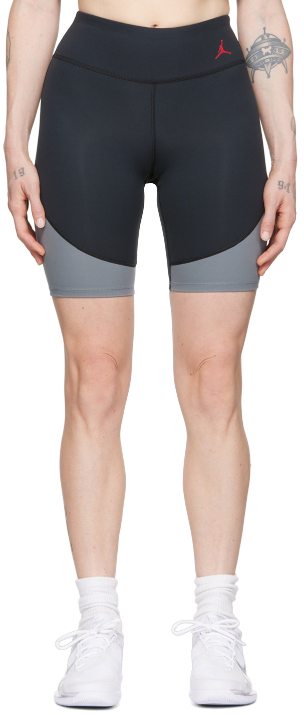 Black & Gray Polyester Shorts