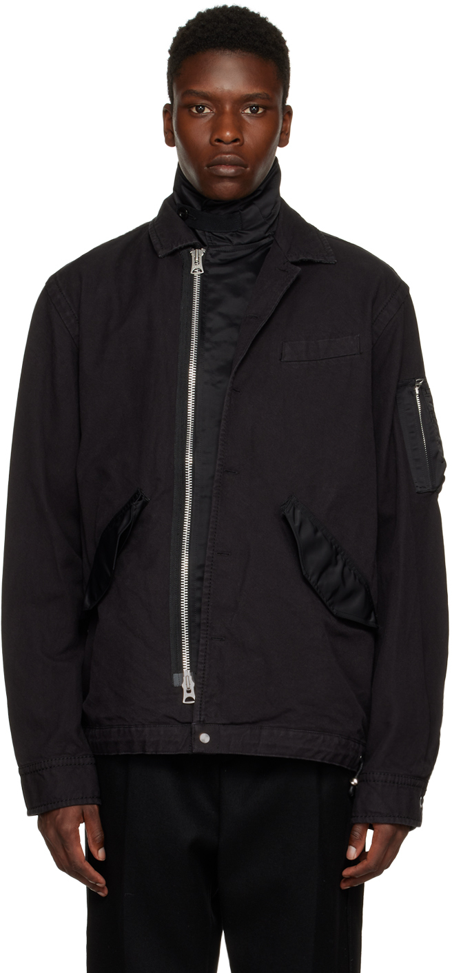 Black Surge Jacket by sacai on Sale
