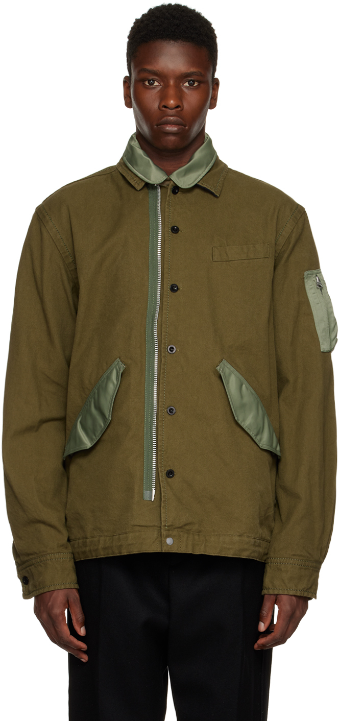 sacai: Khaki Surge Jacket | SSENSE Canada