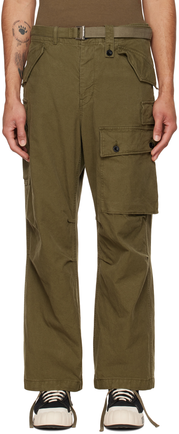 sacai: Khaki Military Cargo Pants | SSENSE UK