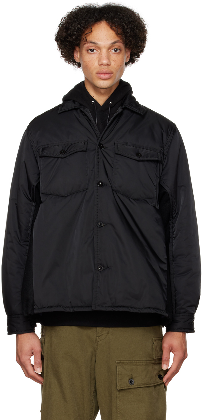sacai: Black Paneled Jacket | SSENSE