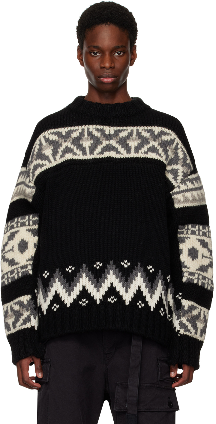 sacai Black & Gray Nordic Sweater | Smart Closet