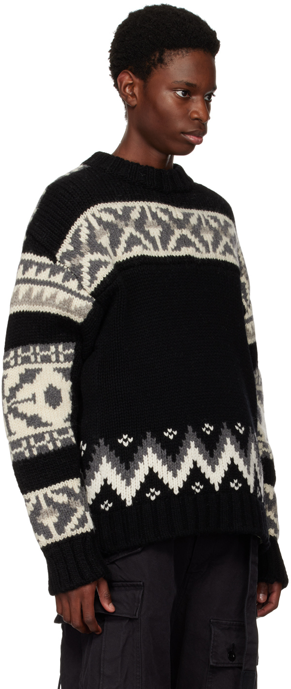 sacai Black & Gray Nordic Sweater | Smart Closet