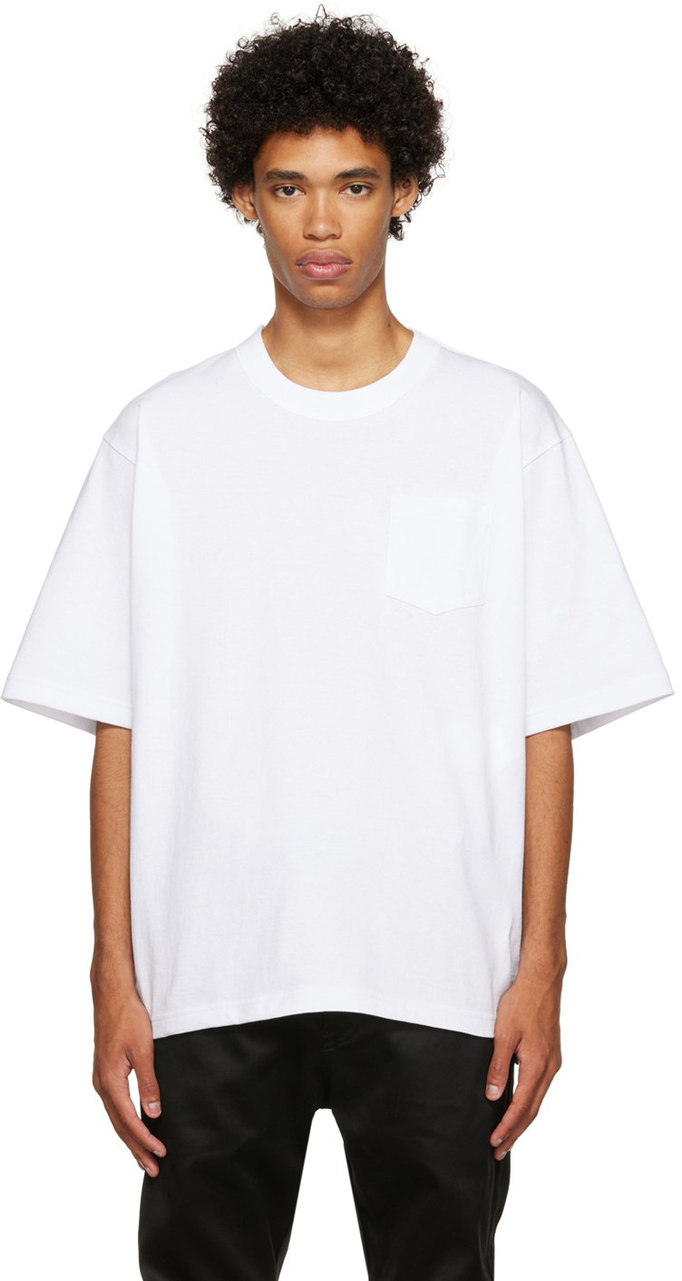 sacai White Cotton T-Shirt