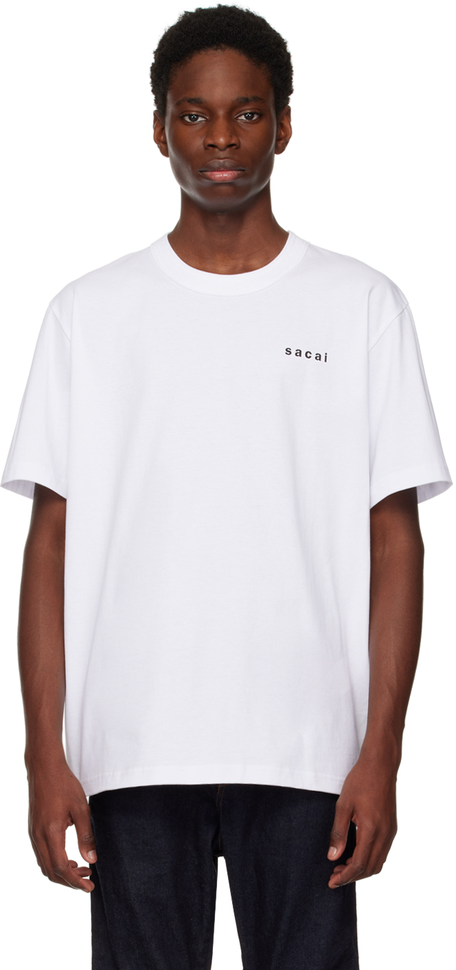 sacai White Again & Again & Again T-Shirt