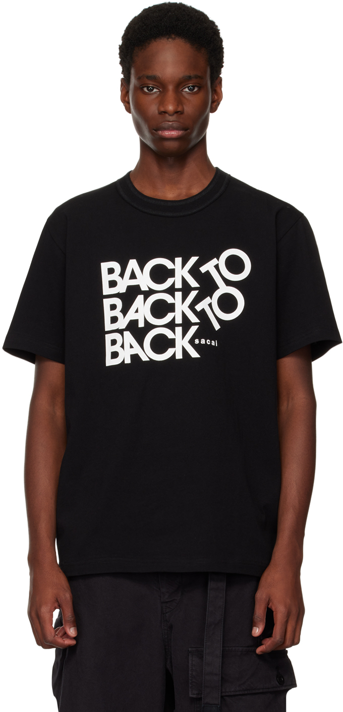 sacai Black Back To Back To Back T-Shirt