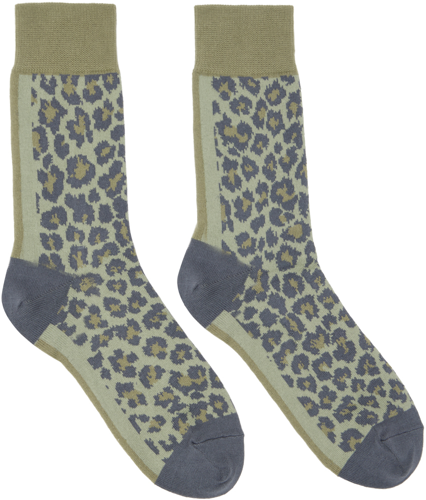 sacai Khaki Leopard Socks