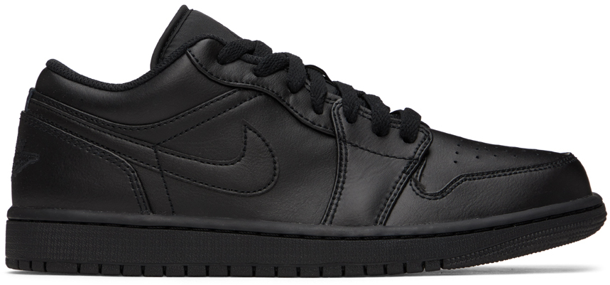 Black Air Jordan 1 Low Sneakers by Nike Jordan on Sale