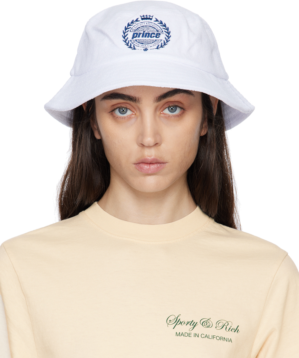 Sporty And Rich Sporty & Rich X Prince Cotton Bucket Hat In White 