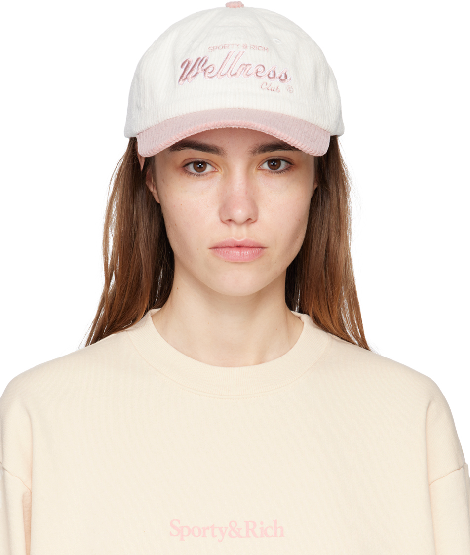 White & Pink 'Wellness Club' Cap
