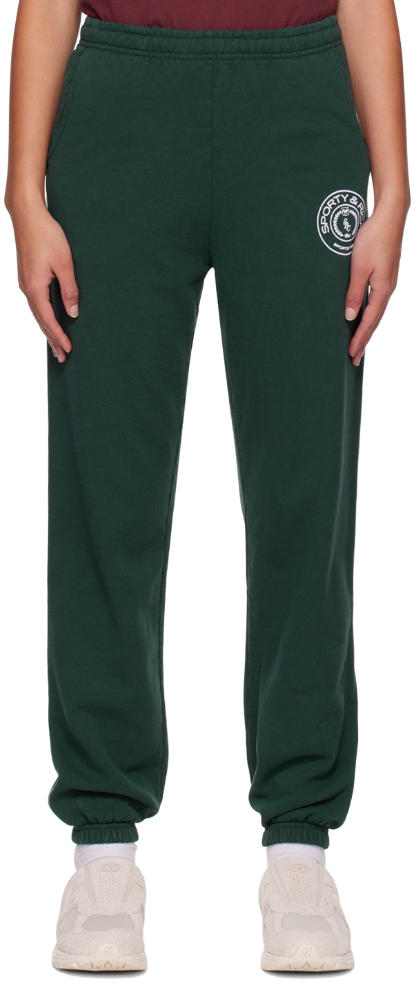 Sporty & Rich: Green Crest Lounge Pants | SSENSE