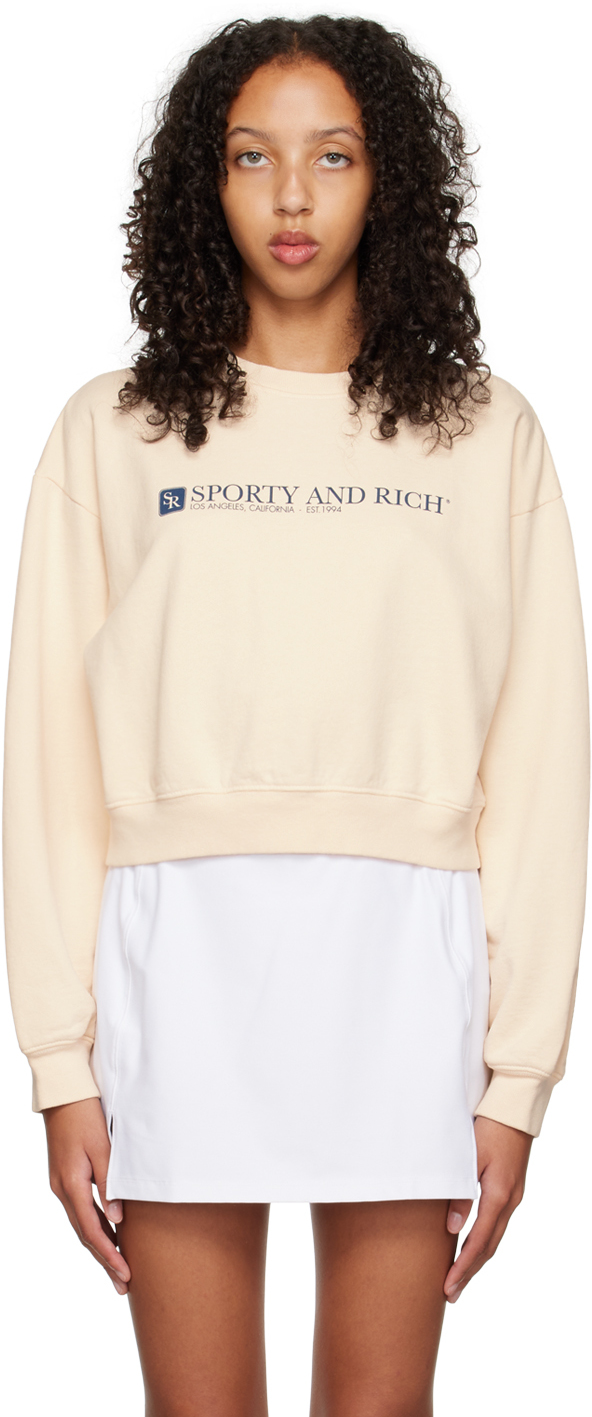 Sporty & Rich Off-White 94 Cropped Sweatshirt