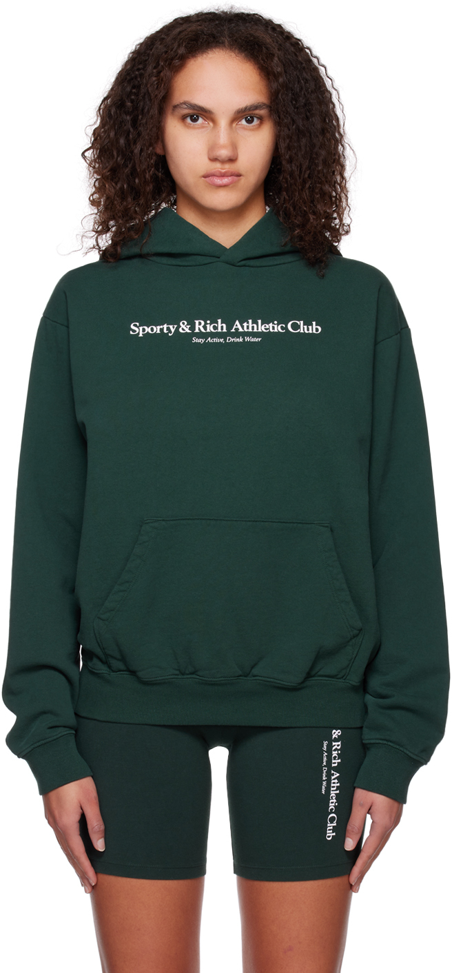Sporty And Rich Athletic Club Cotton Hoodie In Green