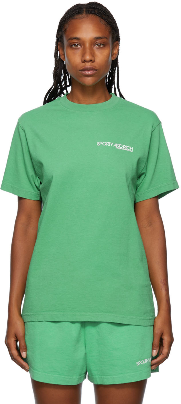 Sporty And Rich Green Disco T-shirt In Kelly/white