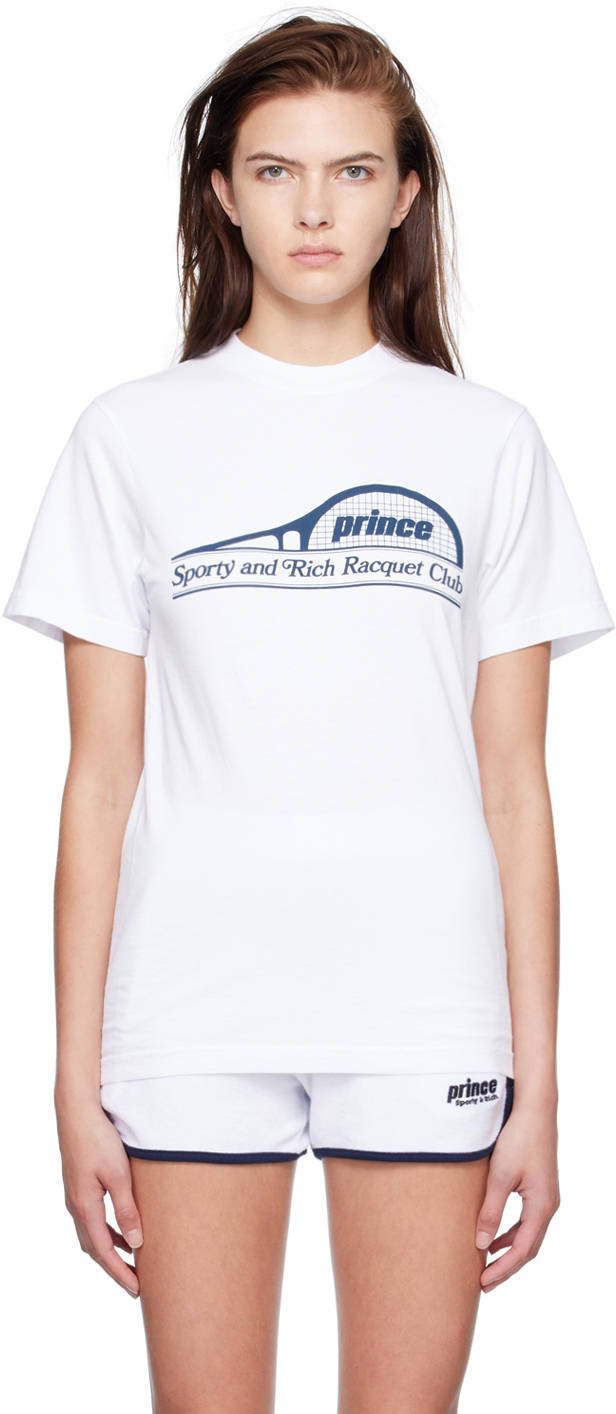 Sporty & Rich White Prince Edition Racket T-Shirt