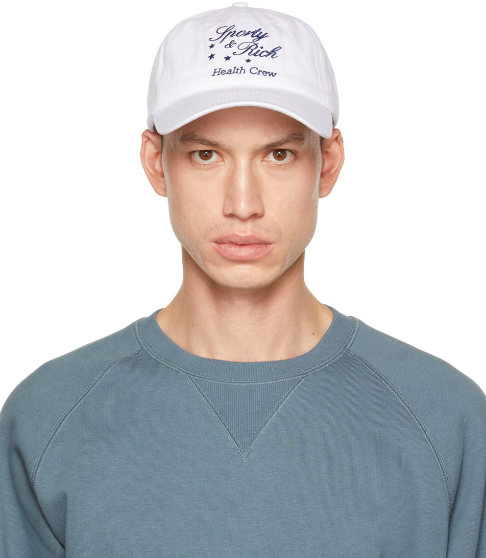 SPORTY AND RICH WHITE STARS HEALTH CREW CAP