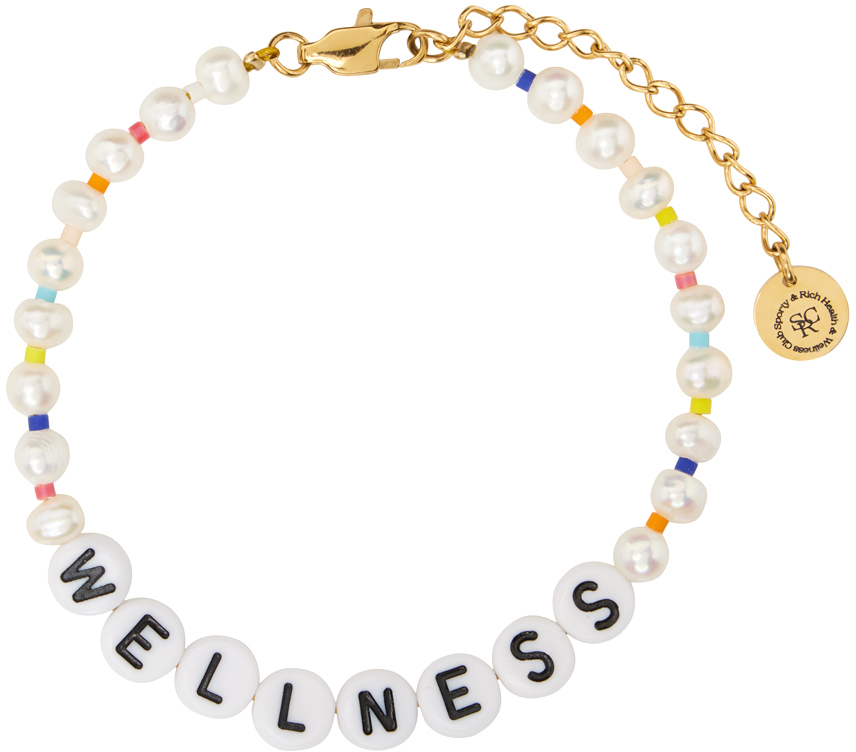 Sporty And Rich Multicolor 'wellness' Bracelet In Gold/multi