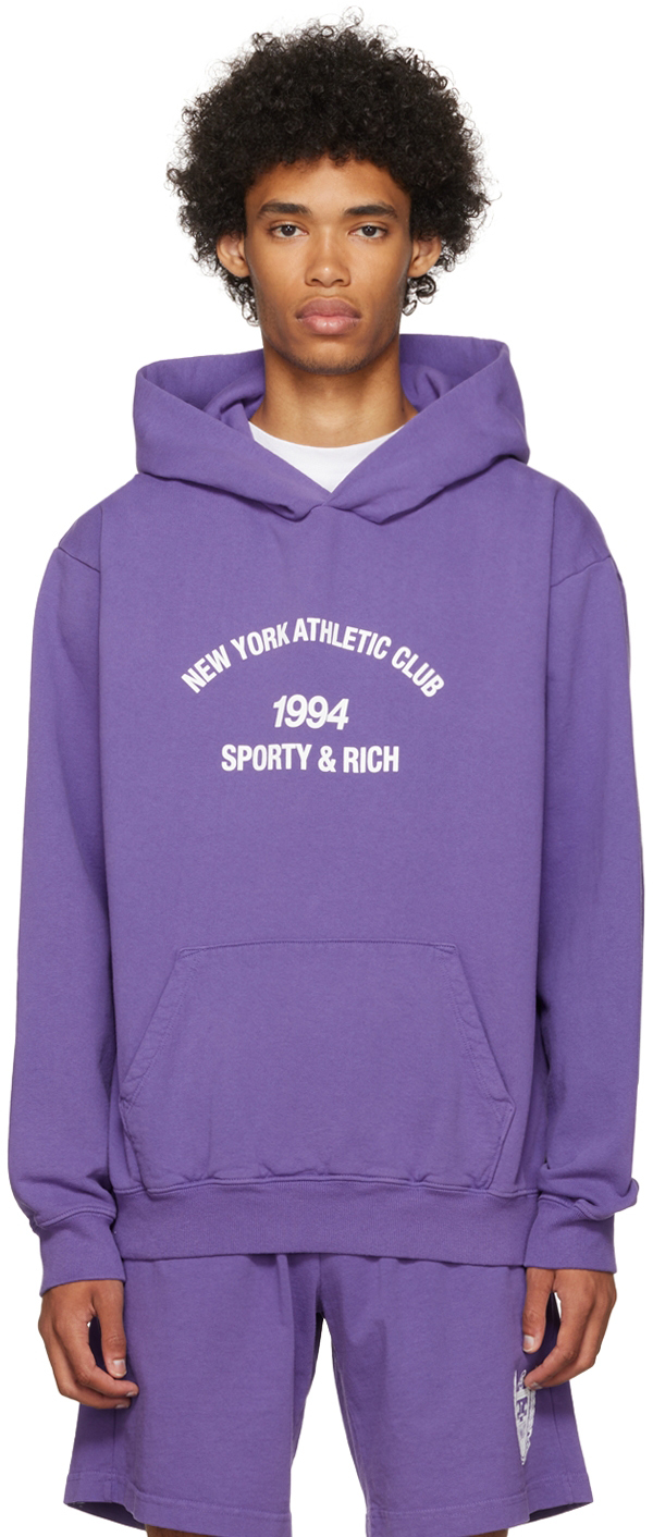 Sporty & Rich: 紫色 NY Athletic Club 连帽衫 | SSENSE