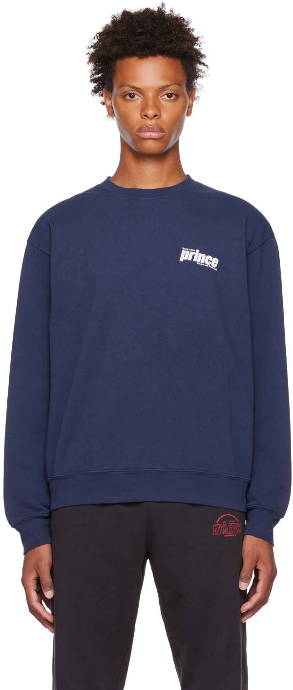 Navy Prince Edition Sporty Sweatshirt by Sporty & Rich on Sale