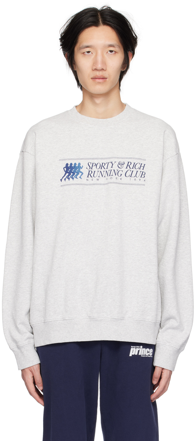 Sporty & Rich Gray '94 Running Club' Sweatshirt
