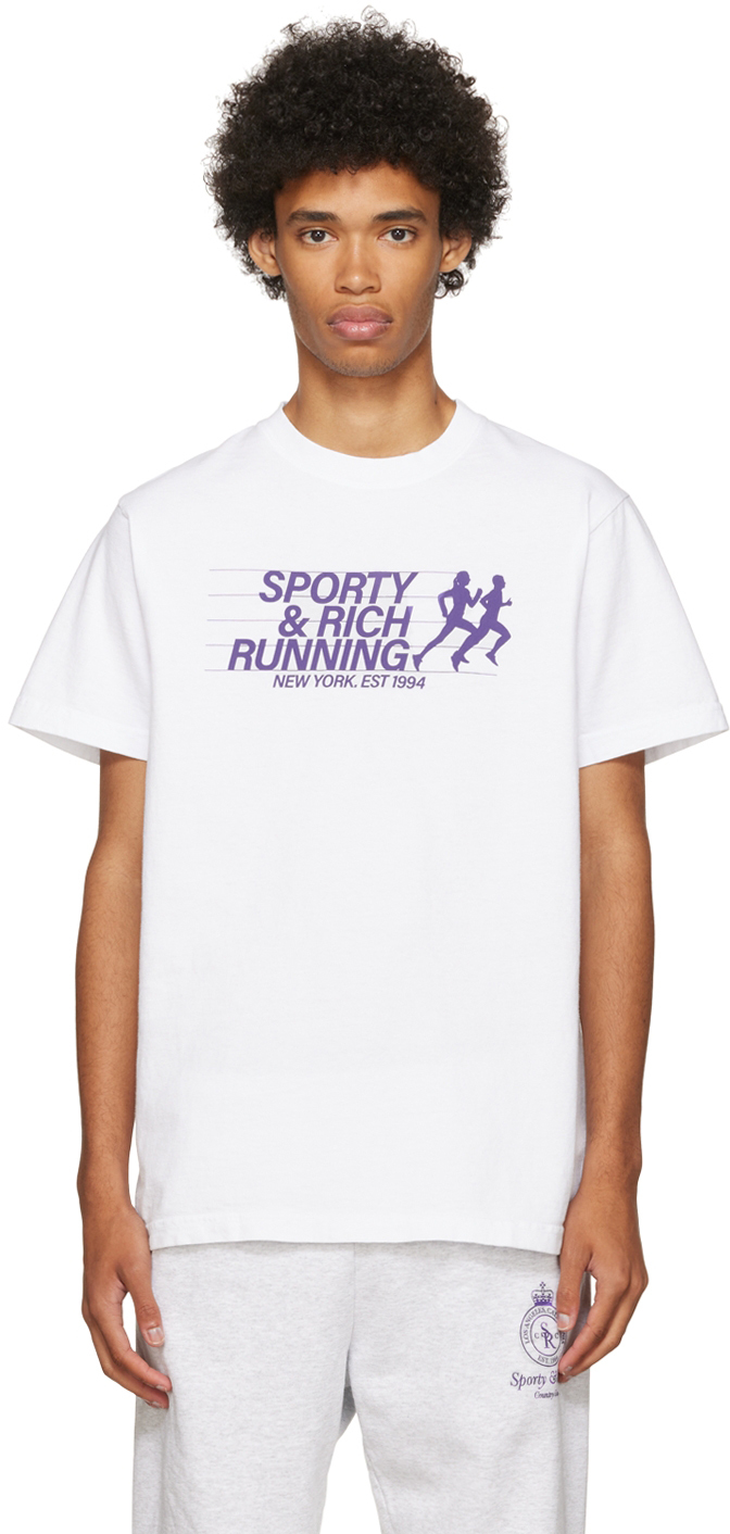 Sporty & Rich White 'Running' T-Shirt
