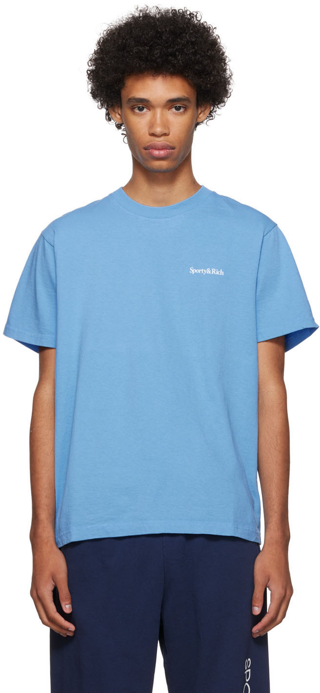 Sporty & Rich Blue 'Drink More Water' T-Shirt