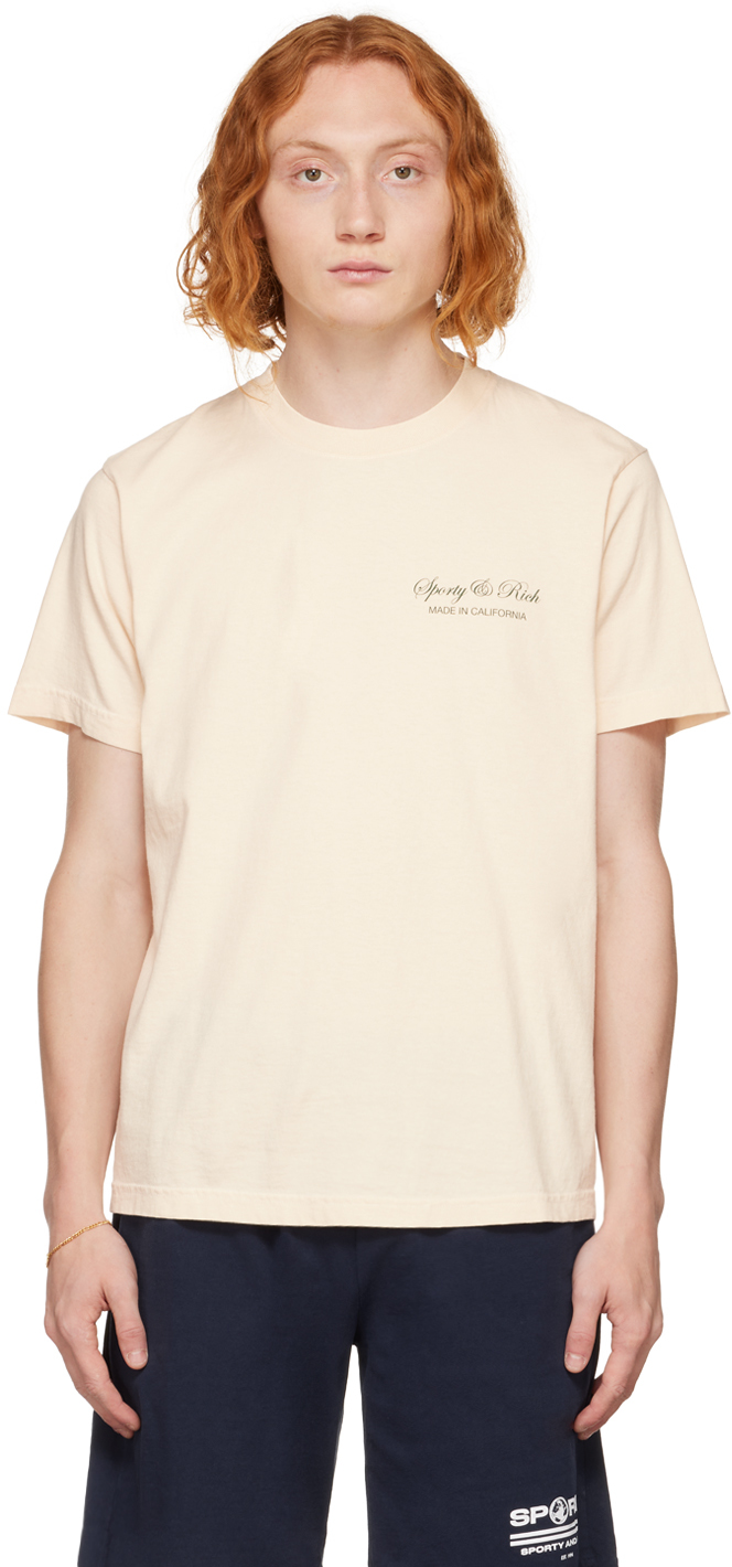 Sporty & Rich Off-White Script T-Shirt