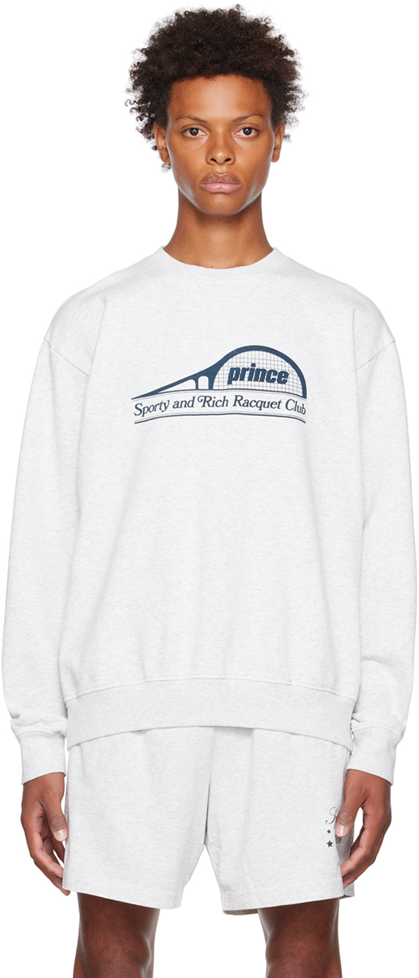 Sporty & Rich Gray Prince Edition Racket Sweatshirt