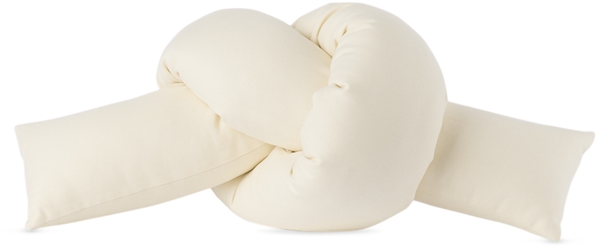 Jiu Jie Ssense Exclusive Off-white Baby Knot Cushion In Oyster Tan
