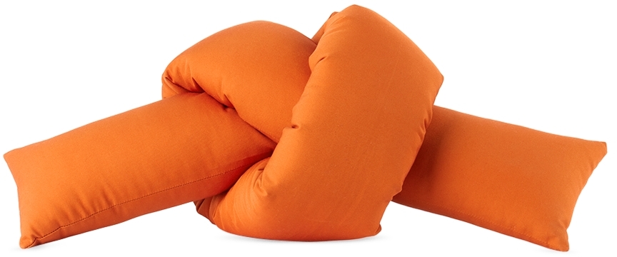 Jiu Jie Ssense Exclusive Orange Baby Knot Cushion In Copper