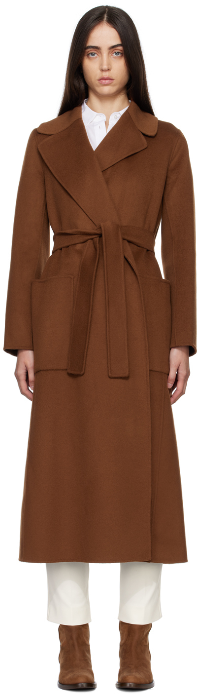 'S MAX MARA BROWN BELT COAT