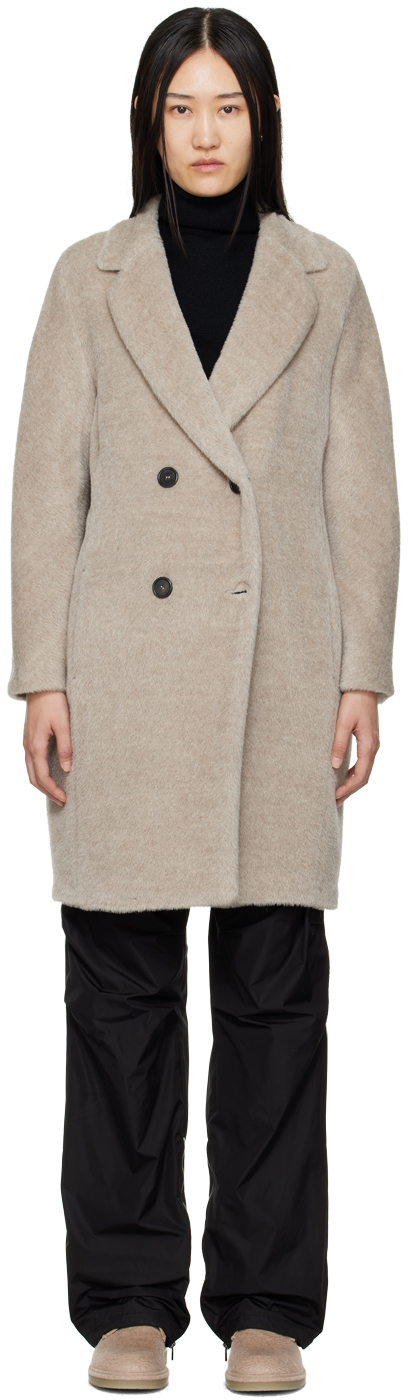 【関税込み】Max Mara トープ Roseto フェイクファー コート Max Maraのトープ Roseto フェイクファー コートがセール中