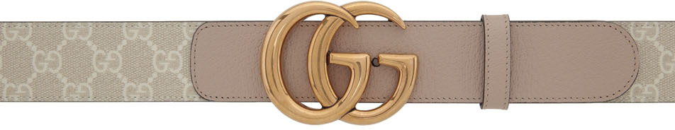Gucci Beige Wide GG Marmont Belt