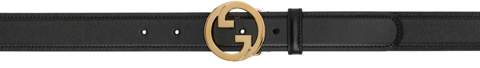 Gucci Blondie Debossed Leather Belt - Black