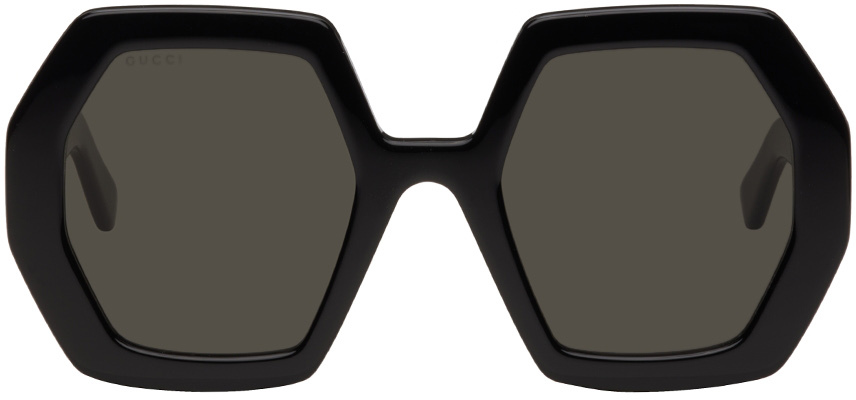 Gucci Black Heptagonal GG Sunglasses
