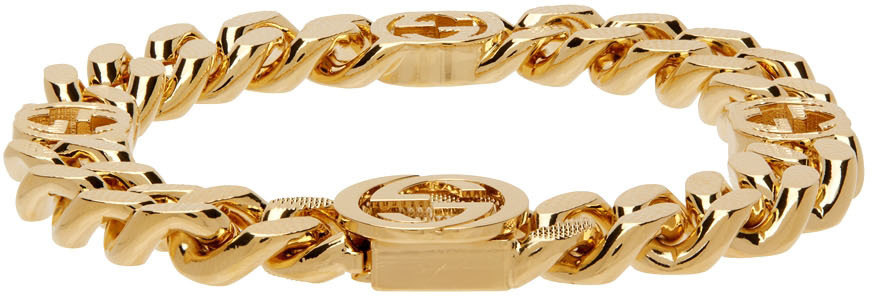 Gucci Interlocking G Flower Pearl Bracelet, Gold-Toned Metal, Gold-Toned Metal