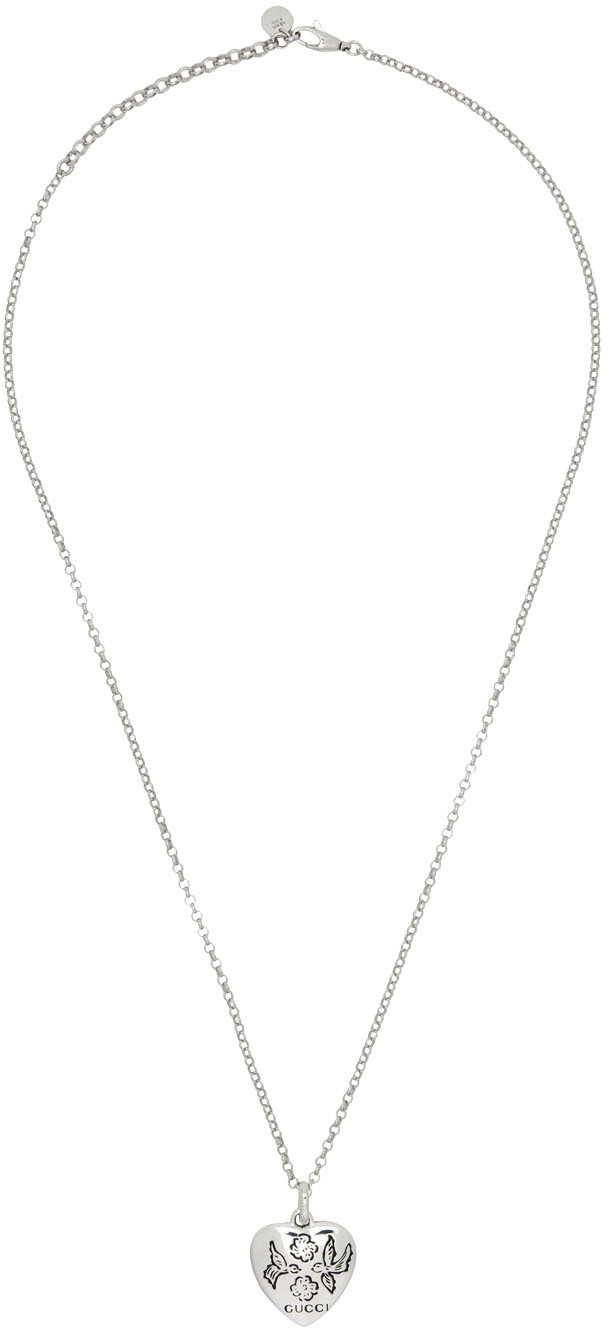 Gucci Silver 'Blind For Love' Necklace