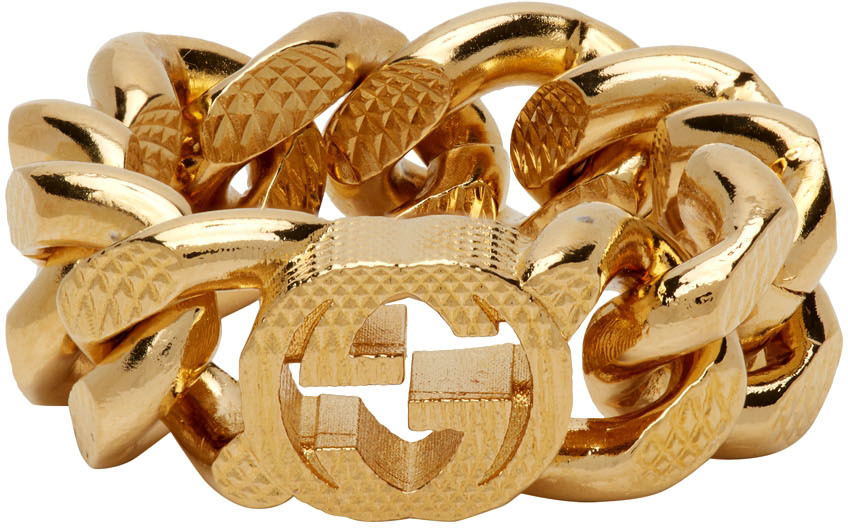 Gold Interlocking G Ring