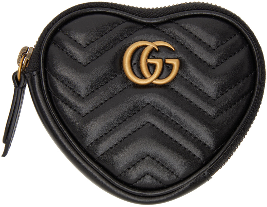 Gucci Black GG Marmont Coin Pouch