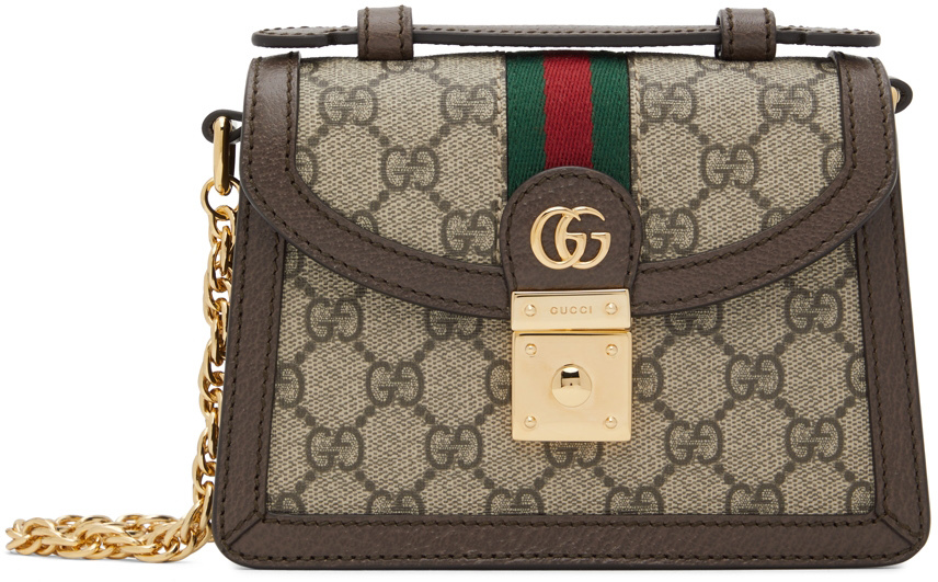 Gucci: Beige Ophidia GG Top Handle Bag | SSENSE Canada