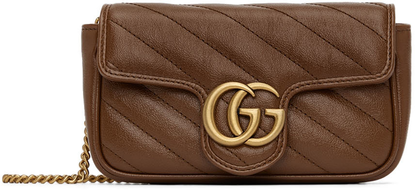 Gg marmont leather bag Gucci Brown in Leather - 25926473
