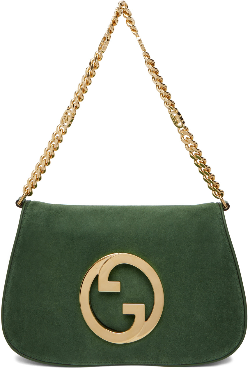 Gucci Blondie small shoulder bag in green leather