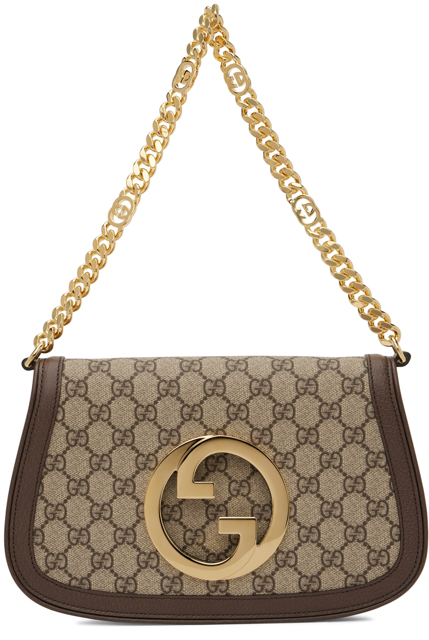 Gucci: Beige Interlocking G Blondie Shoulder Bag | SSENSE