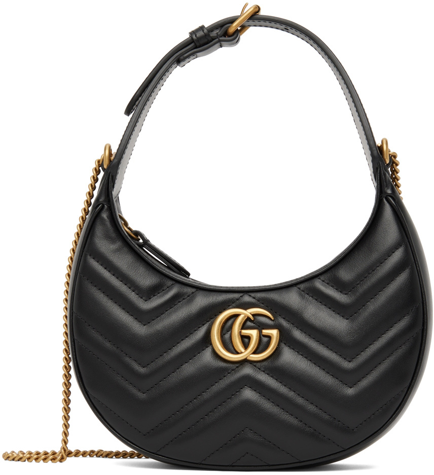 Vintage Gucci Black Signature Shoulder Bag Purse