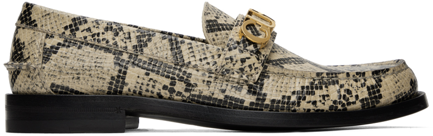 Gucci Beige Python Print Loafers