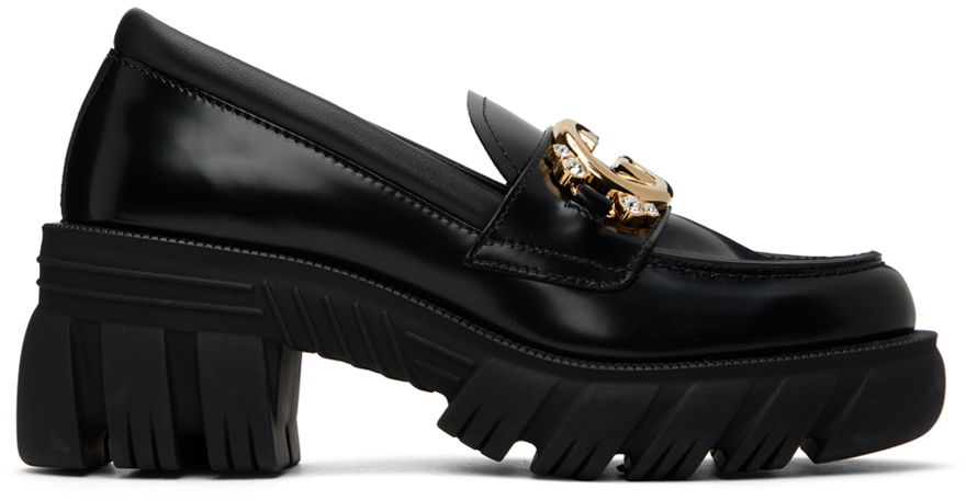 Gucci: Black Interlocking G Loafers | SSENSE